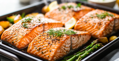 Filetes de salmón en freidora de aire (air fryer)