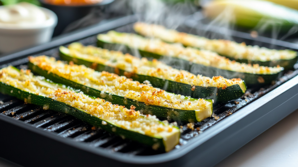 Tiras de calabacín crujiente en freidora de aire (air fryer)