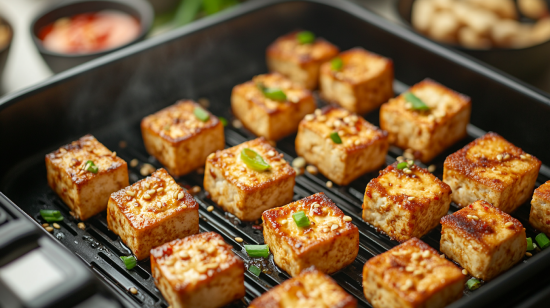 Tofu crujiente en freidora de aire (air fryer)